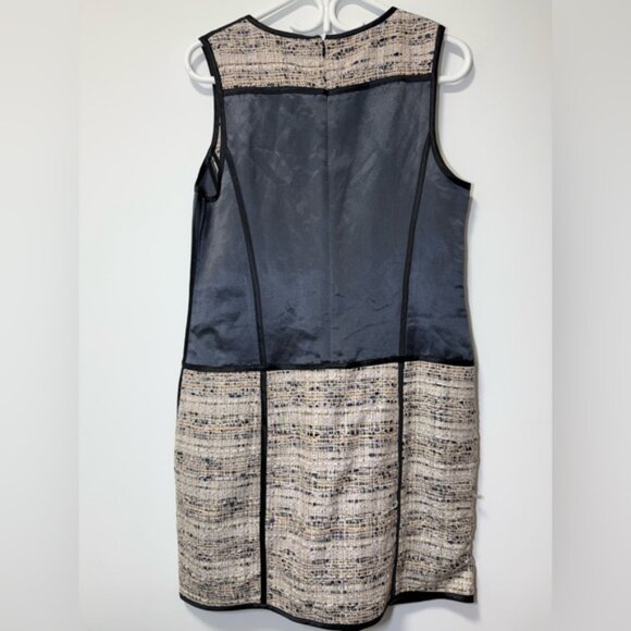 Theory Black and Cream Panel Mini Dress - Picture 2 of 8